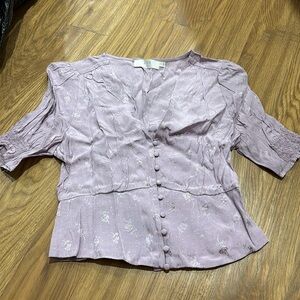 ASTR the label silky button front top!